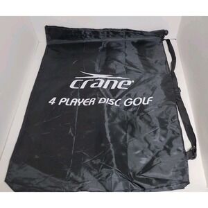 Crane‎ 4 Person Disc Golf Draw String Bag With Adjustable Shoulder Strap Black